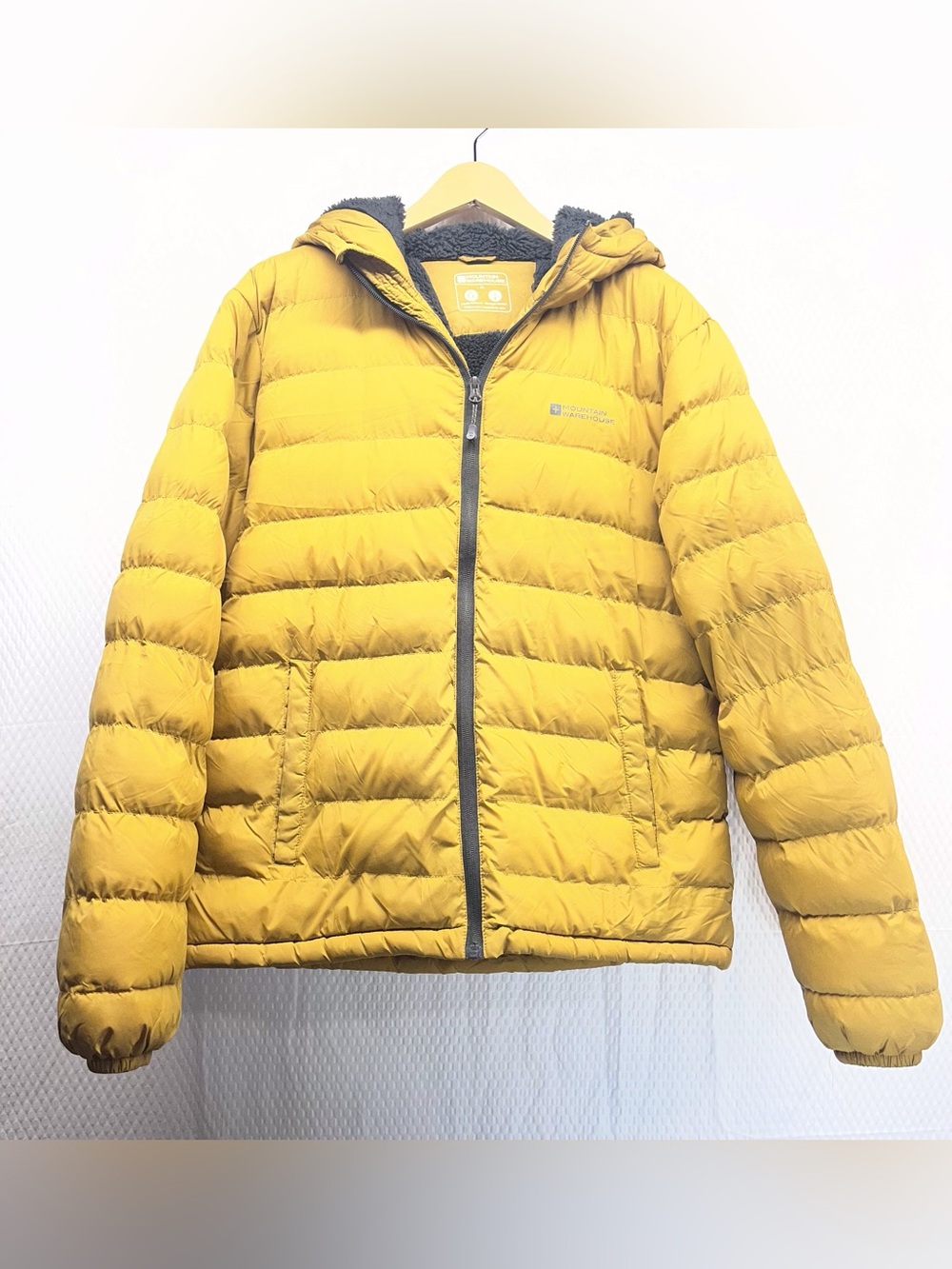Mountain Warehouse Puffer Jacket Women’s M Yellow Fleece Lined Hooded
